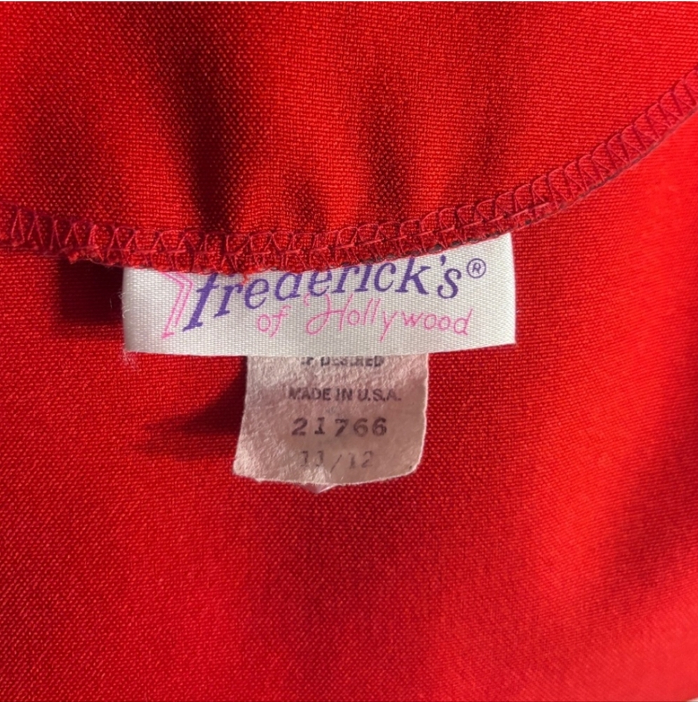 FREDRICK’S OF HOLLYWOOD Red & Black Harlequin Single Button Blazer - Picture 5 of 7